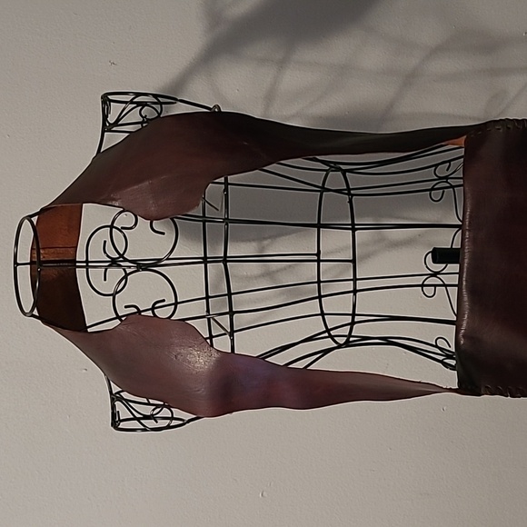 Genuine Leather Brown Flap Crossbody Bag Made In Morocco Natural Horn Pendant - Picture 3 of 16